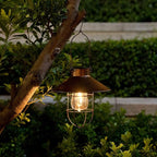 2-Pack Garden Solar Outdoor Lanterns, Rustic Waterproof LED