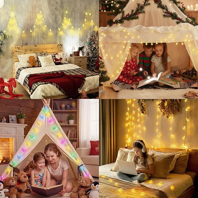 OMIKA Battery Operated String Lights, 24 Color Changing 15FT 30 LED Battery Operated Christmas Lights with Remote Timer, USB Powered Fairy Lights for Indoor Bedroom Outdoor Garden Patio Balcony Decor
