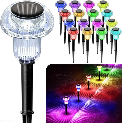 16 Pack Solar Lights Outdoor Waterproof Pathway Lights Solar Powered LED Mushroom Garden Lighting Stake for Outside Yard Path Lawn Patio Landscape (Color Changing)