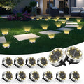 12-Pack Warm White Flat Solar Driveway Lights, Waterproof LED
