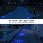 8-Pack Solar Gutter Lights, Blue Waterproof LED