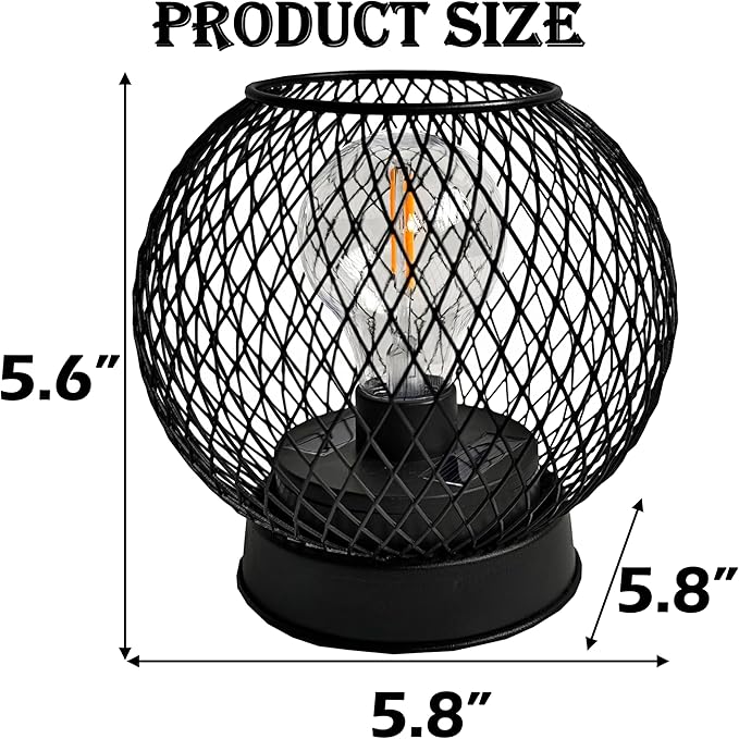 2-Pack Solar Lanterns Outdoor Waterproof Tabletop Decorations, Solar Powered Metal Lantern with LED Bulb,Vintage Lantern for Parties, Lawn,Patio, Passage Decor