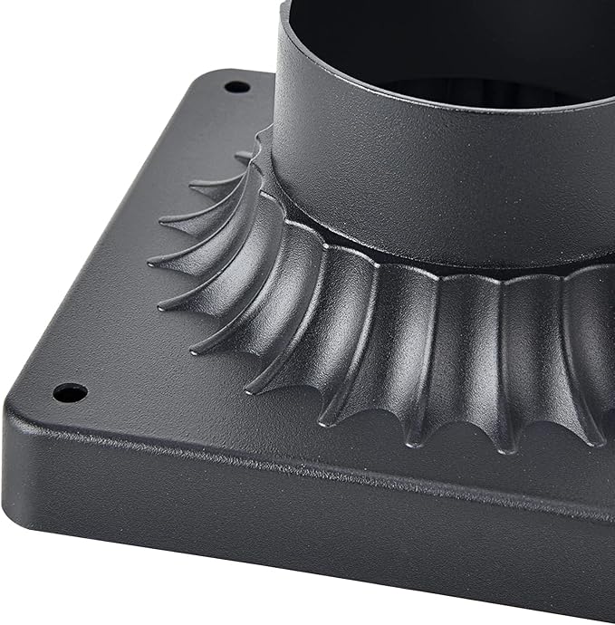 3 Inch Outdoor Post Light Base, Black Pier Mount Base, Universal Square Lamp Post Base, Heavy Duty Pole Mount Adapter for Exterior Garden Patio Driveway Yard Light Post, 1PK