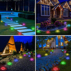 Solar Flat Disk Lights 16-Pack, Waterproof Landscape