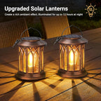 Courtyard Solar Lantern Set 2-Pack, Rustic Porch Lighting