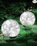 2-Pack White In-Ground Solar Lights, Flat LED Garden