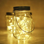 8-Pack 20 LED Mason Jar Fairy Lights, Solar Patio