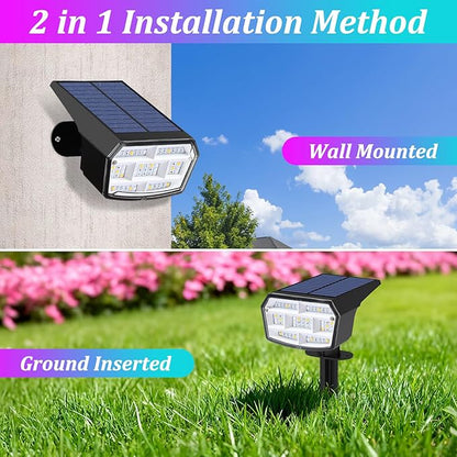 Sucolite 8-Pack Solar Spot Lights Outdoor Waterproof IP65, 3 Lighting Modes 2-in-1 Solar Landscape Spotlights for Yard, 59 LED Solar Powered Wall Lights for Garden Pathway Driveway Walkway, Multicolor