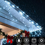 200 LED Christmas Twinkle Lights, 66ft Waterproof for Backyard