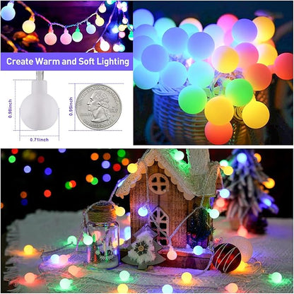 Christmas String Lights, 33ft 100 LED Waterproof Twinkle Lights