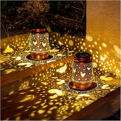 Chicken Solar Lanterns Outdoor Waterproof Hanging Solar Lights Chicken Gifts for Women Men Metal Decorative LED Lanterns for Garden Decor,Yard,Patio,Lawn,Pathway,Landscape
