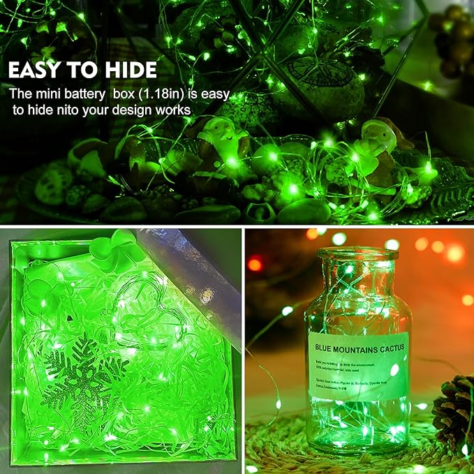 100-Pack Christmas LED String Lights, Waterproof Timer Lights