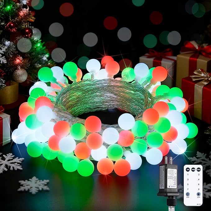 Christmas LED String Lights, Waterproof Timer Lights