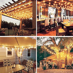 Outdoor String Lights, 50ft Black Waterproof LED