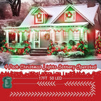 Christmas Fairy Lights 4-Pack, 66ft 200 LED Battery Twinkle Lights