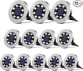 12-Pack White In-Ground Solar Lights, Flat LED Landscape