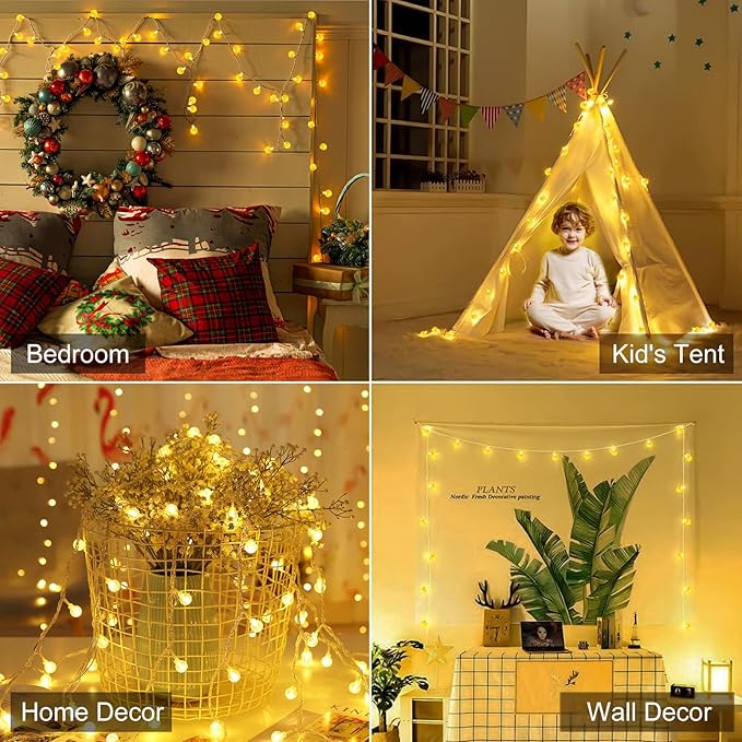Outdoor String Lights, 33ft Warm White Waterproof LED