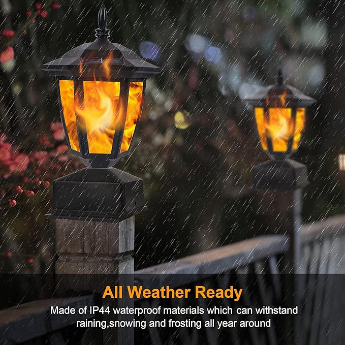 4-Pack Lamp Post Light for Outdoor Posts, Waterproof