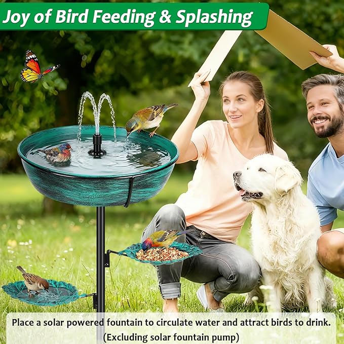 Classic Bird Bath & Feeder, Outdoor Metal