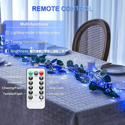 2-Pack 33ft Christmas LED String Lights, Waterproof Timer Lights