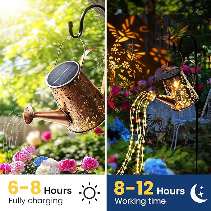 2-Pack Solar Moroccan Hanging Pendant Lantern, Waterproof