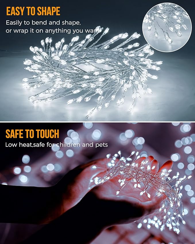 Christmas String Lights, 120 LED Waterproof Twinkle Lights