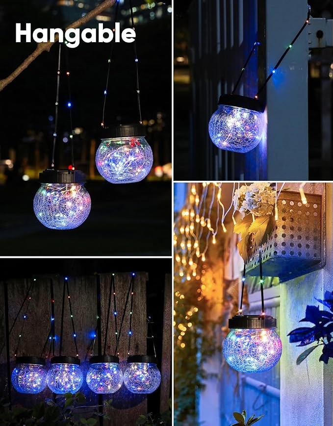 Globe Solar Hanging Lanterns, Decorative Porch Decor