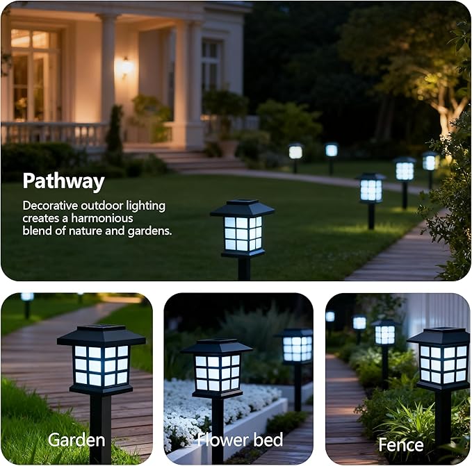 Solar Pathway Lights 10-Pack, Driveway LED