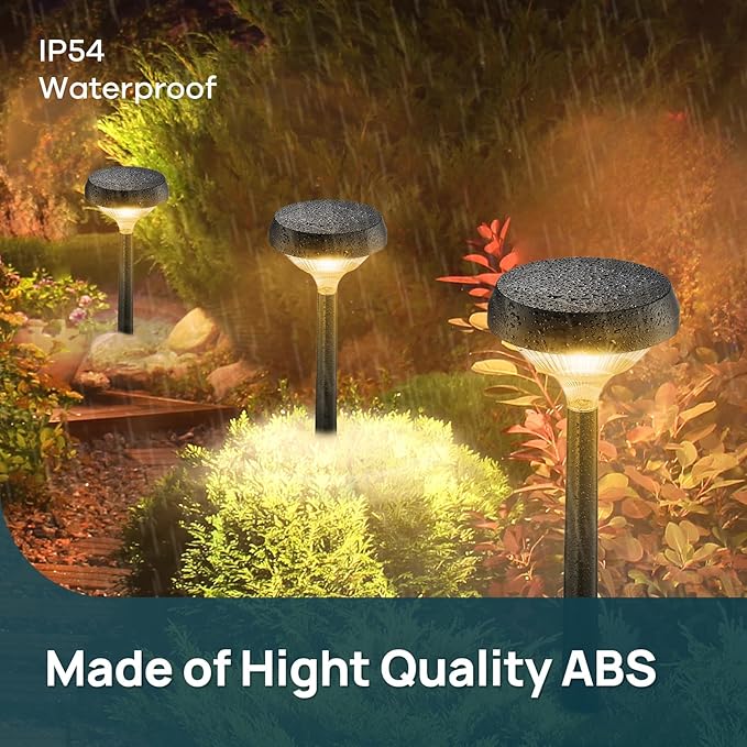 Linkind Solar Lights Outdoor 8 Pack, Solar Pathway Lights, Warm White Landscape Path Lights Waterproof for Walkway Yard Garden Driveway Use