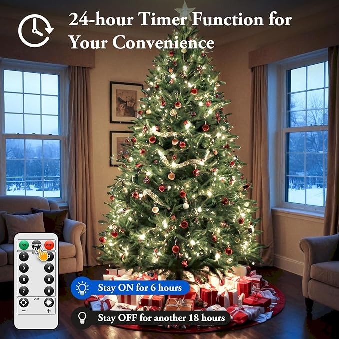 4 Pack 33FT 100 LED Fairy Lights Battery Operated with Timer & Remote, Waterproof Twinkle Lights Indoor Outdoor, 8 Modes Fairy String Lights for Bedroom Classroom DIY Wedding Decorations, Cool White