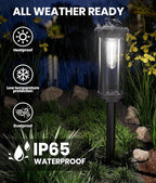 Solar Yard Path Lights 6-Pack, IP65 Waterproof