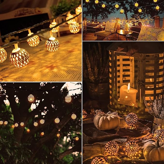 60 LED Christmas Twinkle Lights, 36ft Waterproof for Backyard