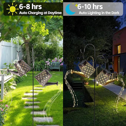 Solar Watering Can with Lights, 2Pack Solar Light Garden Decor for Outside, Pathway Walkway Patio Yard Outdoor Decoration Gift (Warm White 90LED)