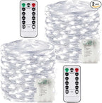 2-Pack Christmas String Lights, 200 LED Waterproof Twinkle Lights