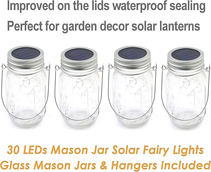Solar Yard Path Lights 4-Pack, Waterproof