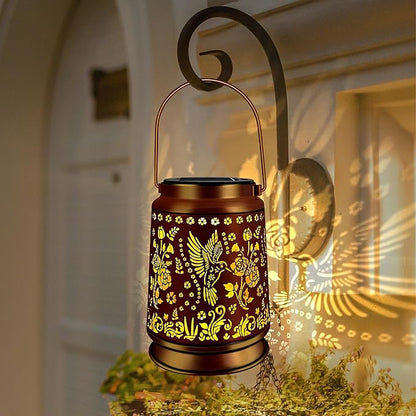 KY&BOSAM Solar Hummingbird Lanterns Outdoor Waterproof,LED 300 Lumens Metal Hanging Outside Lantern Lights Decorative for Yard Backyard Porch Garden Decorations Birthday Gifts for Women Mom Grandma