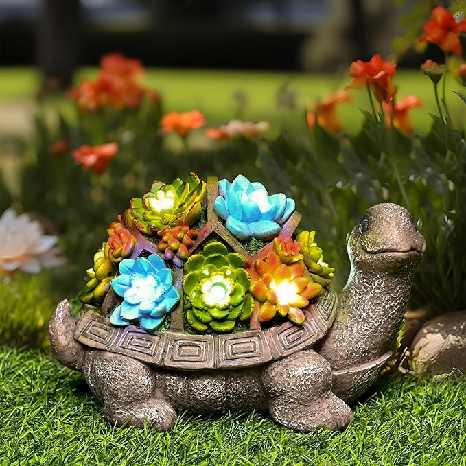 Solar Turtle Garden Statue Light, Outdoor Decor