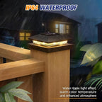Warm White Solar Fence Post Caps 8-Pack, Yard LED