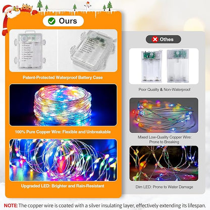 Christmas Fairy Lights 2-Pack, Battery Twinkle Lights