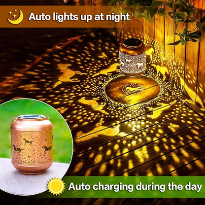 Horse Solar Lanterns Outdoor Waterproof Hanging Solar Lights Horse Gifts for Women Men Metal LED Decorative Light for Yard,Patio,Lawn,Tabletop,Pathway,Landscape,Garden Decor