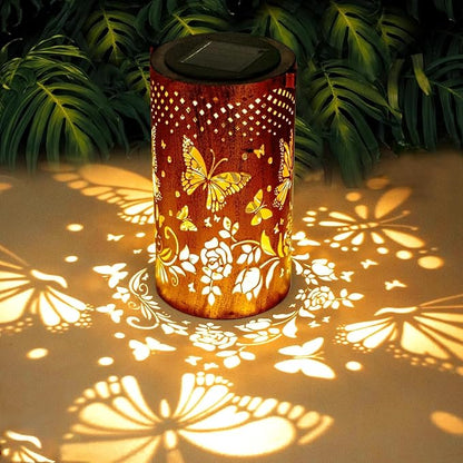 Butterfly Solar Lanterns Outdoor Waterproof Hanging Lights, Butterfly Gifts for Women Mom Grandma, Metal Decorative LED Solar Lanterns for Yard Patio Porch Balcony Garden Decor