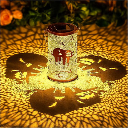 Sloth Solar Lanterns Outdoor Waterproof Hanging Solar Lights Sloth Gifts for Women Men Metal Decorative LED Sloth Lanterns for Garden Decor,Yard,Patio,Lawn,Tabletop,Pathway,Landscape