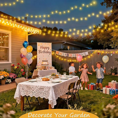 JMEXSUSS 4 Pack 50 LED Battery Operated String Lights Warm White, Each 16.5ft Battery Outdoor Lights with Timer Waterproof, 8 Modes Christmas String Light Indoor for Bedroom Classroom Xmas Decor