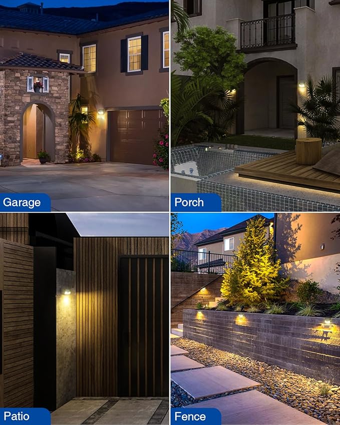 Peasur Solar Outdoor Lights [15 Pack/140LED], 3000K Warm Light Motion Sensor Outdoor Powered Security Lights 3 Working Modes Waterproof for Outside Garden Yard