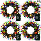 4-Pack Christmas String Lights, 5ft 50 LED Waterproof Twinkle Lights