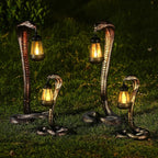 19.29" Solar Snake Garden Statue Light, Outdoor Decor