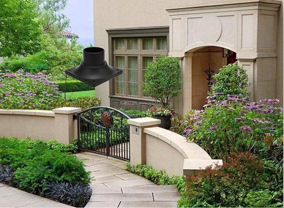 LIT-PaTH Outdoor Post Light Mounting Base, Pier Mount Base, 2-Pack, Black