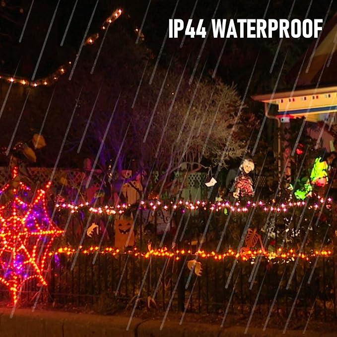 4-Pack 240 LED Halloween Twinkle Lights, 80ft Waterproof for Porch