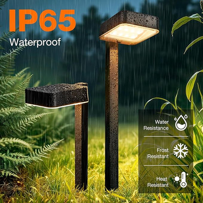 Solar Pathway Lights Outdoor,6 Pack Bright Modern Solar Lights Waterproof with 2 Modes(Cold/Warm White) for Walkway,Yard,Driveway,Garden,Patio