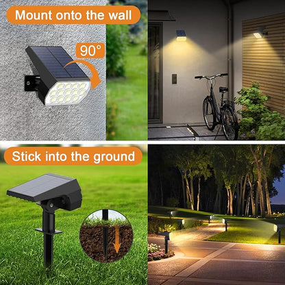 WELALO Solar Spot Lights Outdoor, [6 Pack/65 LED/3 Modes] Solar Landscape Spotlights, Solar Powered Security Lights, IP68 Waterproof Wall Lights for Outsides Walkway Yard Garden Driveway(Warm White)